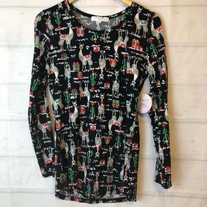 Full circle Trends festive Christmas Llama cactus presents long sleeve shirt